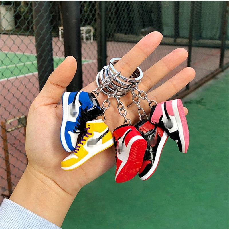 3D Mini Basketball Shoes Keychain For Men Boys Basketball Shoes Sneaker Sports Collection Mini Retro Shoe Keychains Rubber Sneaker Keychains Model Car Keychains Sneakers Enthusiast Keyring Auto Backpack Pendant Gift