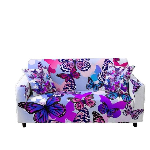 3D Printed Butterfly Slipcovers Sofa Cover for Living Room Sectional Couch Cover 2/3 Seater funda de sofá L Shape Sofa Need 2pcs Printed Sofa Cover - Animal Butterfly Anti-Slip Universal Stretch Sofa Protector Cover For Living Room Corner Sofa