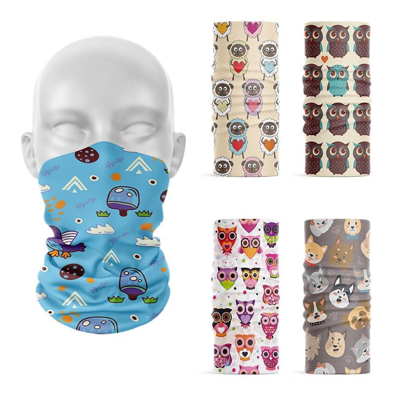 3D Printed Mini Pattern Headscarf Fashion Women Summer Neck Gaiter Cute Cartoon Animal Tubular Hijab Scarf Face Seamless Bandana  Printed Oil Painting Art Neck Scarf Women Soft Face Bandana Sunflower Night Hijab Scarf Face Mask