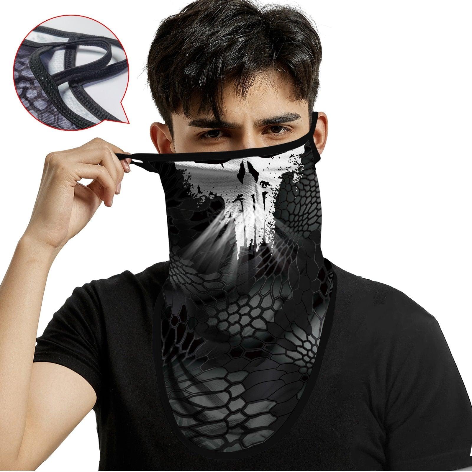 3D Punisher Army Headband Sport Half Mask Face Cover Hunting Camping Bufandas Balaclava Bicycle Outdoor Balaclava Bandana UV Biker Cover Scarf Seamless Magic Headband Camouflage Neck Gaiter Face Cover Headwear Scarf Unisex Men Women Bandanas