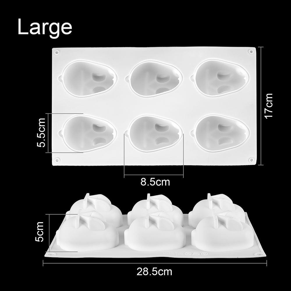 3D Rabbit Shape Silicone Cake Mold 6-cavity Mousse Dessert Baking Bunny Mold Chocolate Bakeware Pastry Decorating Mould Easter Bunny Chocolate Silicone Mold For Baking Rabbit Shape