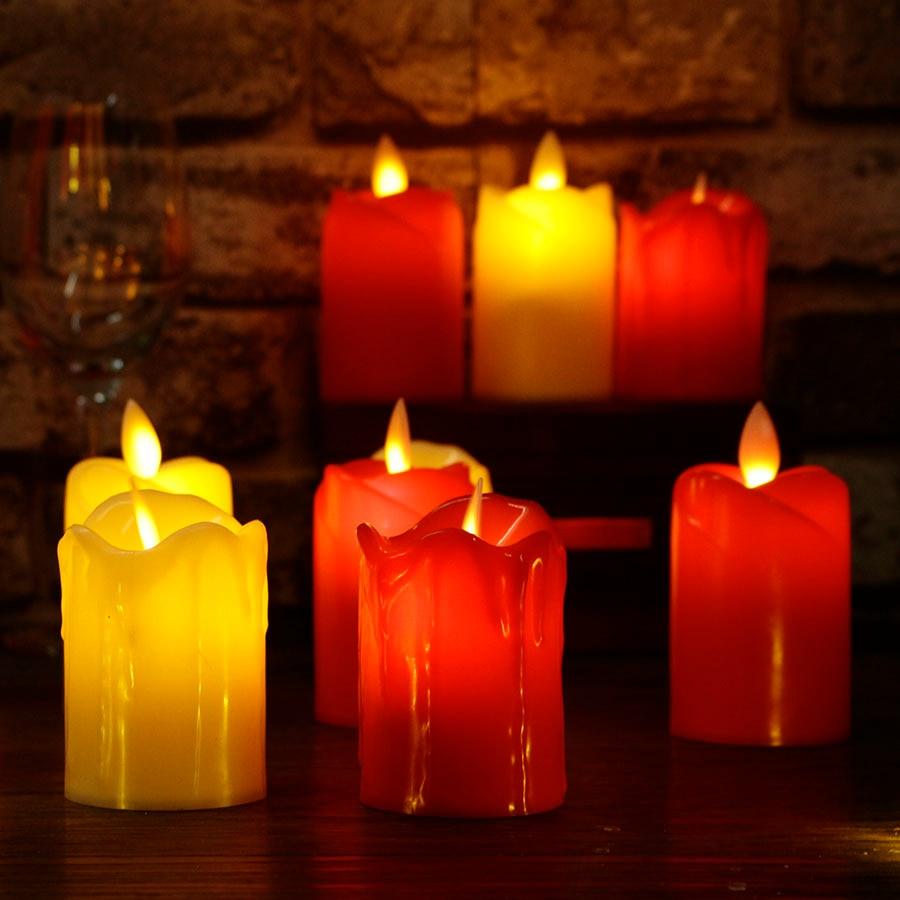 3pcs Led Flameless Candle Flameless Candles Led Candles Battery Operated Candles Plastic Simulated flame LED Birthday Candle Lights Christmas Wedding Party Home Decoration