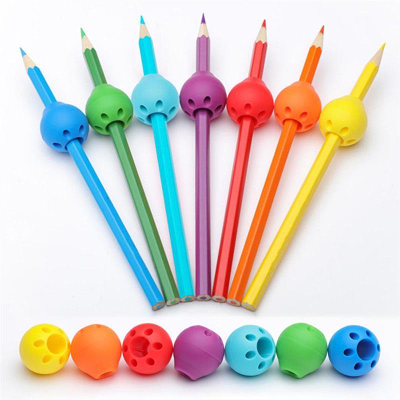 3Pcs Silicone Writing Aid Grip Pencil Aids Children for Child Pencil Pen School Pencil Grips for Kids Adults Silicone Pencil Grips Round Handwriting Aid Tools for Handwriting Drawing