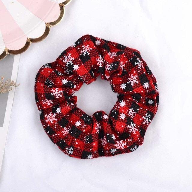 4.38 Inch Fashion Christmas Scrunchie Elastic New Handmade Head Bands Hair Rope Ponytail Holder Headdress Ponytail Holder Accessories for Women