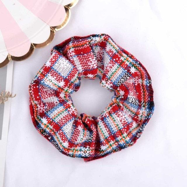 4.38 Inch Fashion Christmas Scrunchie Elastic New Handmade Head Bands Hair Rope Ponytail Holder Headdress Ponytail Holder Accessories for Women