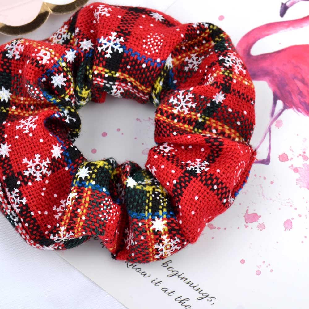 4.38 Inch Fashion Christmas Scrunchie Elastic New Handmade Head Bands Hair Rope Ponytail Holder Headdress Ponytail Holder Accessories for Women