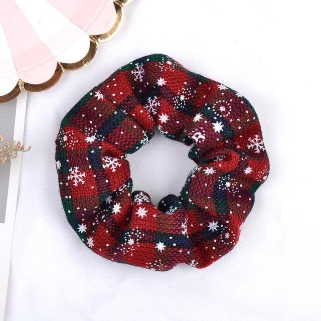 4.38 Inch Fashion Christmas Scrunchie Elastic New Handmade Head Bands Hair Rope Ponytail Holder Headdress Ponytail Holder Accessories for Women