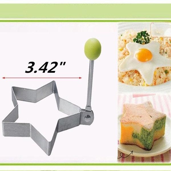 4 Style Stainless Steel Egg Shaper Pancake Mould Omelette Mold Heart Shape Frying Egg Cooking Tool Kitchen Accessories Gadget Stainless Steel Fried Egg Ring Mold Omelette Pancake Rings Cute Shape Egg Mold Cooking Tools