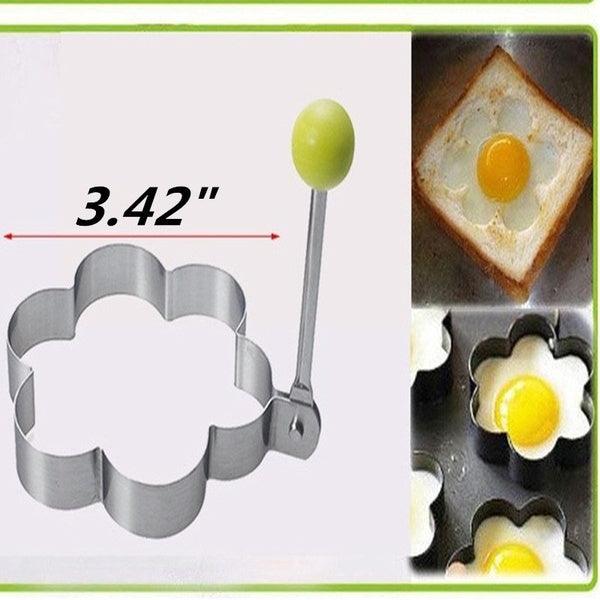 4 Style Stainless Steel Egg Shaper Pancake Mould Omelette Mold Heart Shape Frying Egg Cooking Tool Kitchen Accessories Gadget Stainless Steel Fried Egg Ring Mold Omelette Pancake Rings Cute Shape Egg Mold Cooking Tools