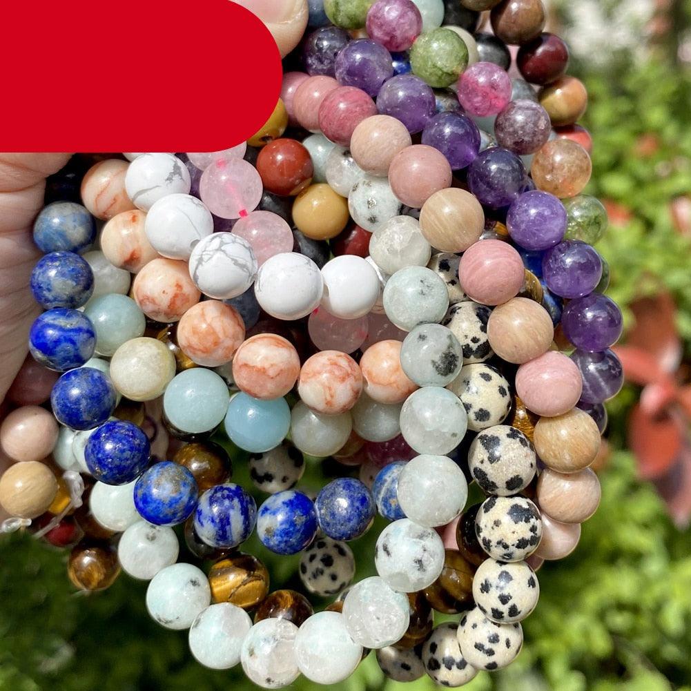 42 Style Natural Stone Beads 4 6 8 10mm Round Beads for Jewelry Making Bracelets Round Loose Beads for Jewelry Making Bracelet