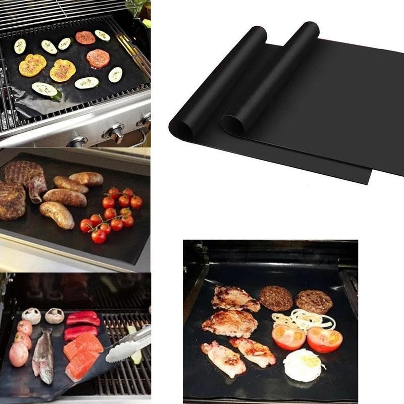 44x33cm BBQ Grill Mat Barbecue Outdoor Baking Non-stick Pad Reusable Cooking Plate For Party Grill Mat Accessories Non-stick Reusable Barbecue Baking Mats Oven Liner Heat Resistant Barbecue Sheets