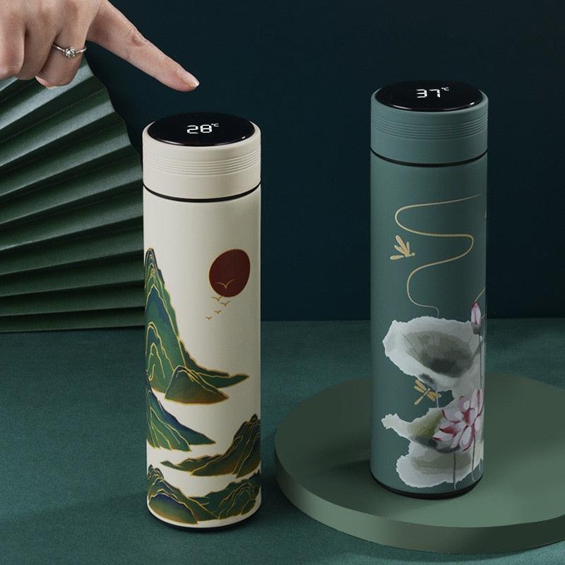 450mln Style Intelligent Thermos Bottle Classical Style Touch Display Stainless Steel Vacuum Flask Mug Water Bottles Temperature Display Insulated Vacuum Insulated 304 Stainless Steel Water Bottle Heat Resistant Insulated  Water Bottle