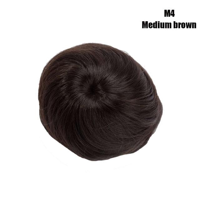 45g Hair Bun Women Chignon Synthetic Hair Extension Donut Chignon Roller Hairpieces Fake Hair Bun Drawstring Ponytail Clip in Hair Extension For Volumized Hair Buns For Girls