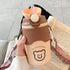 480ml Cartoon Thermos Mug With Strap Stainless Steel 304 Vacuum Flask With Straw Cute Child Thermal Water Bottle Cute Thermos Bottle Insulated Straw Water Bottle Leak Proof Flip-Top Lid Cute Stainless Steel Bottle