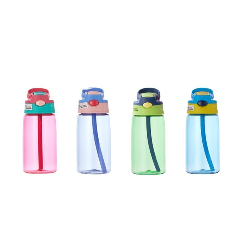 480ML Children's Straw Cup Plastic Water Bottles Baby Cartoon Creative Student Kettle Water Bottles School Kids Leakproof Water Jug with Straw Lid, Outdoor Drinking Bottle, for Fitness, Gym and Outdoor Sports