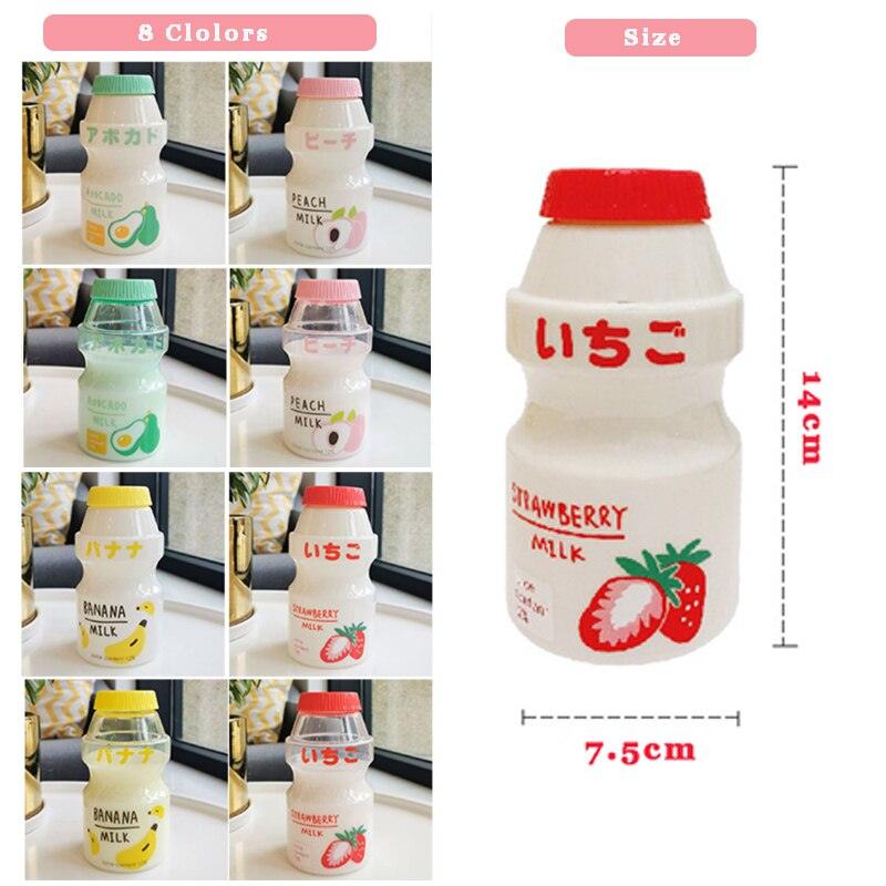 480ml Plastic Water Bottle Tour Drinking Bottle  Shape Cute Lovely Milk Carton Shaker Bottle for Kids / Girl /Adult Glass Fruit Water Bottle Without 480ml BPA Pretty Water Bottles of Strawberry Milk Heat Resistant Water Bottles