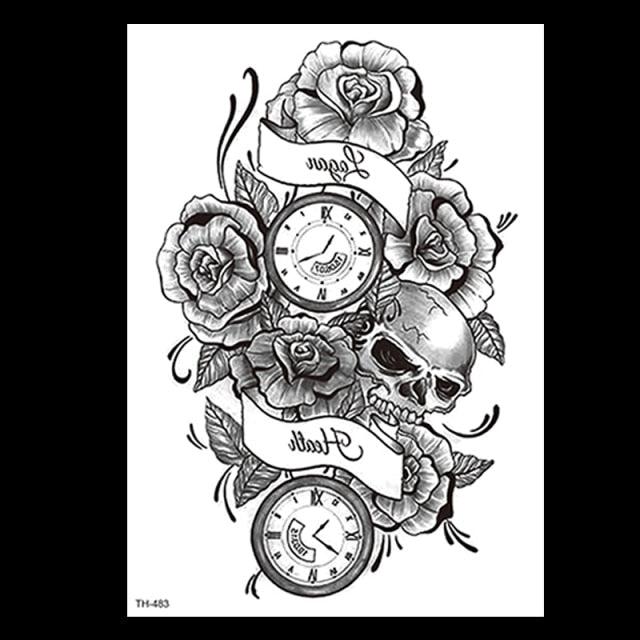 49 Sheets Waterproof Temporary Black Sketches Flowers Tattoo Stickers Flower Rose Tattoos For Women Adults - STEVVEX Beauty - 103, Arm Tattoo, Back Tattoo, Beauty, Big Flowers Tattoo, Big Tattoo, Black Tattoos, Body Tattoo, Fashion Tattoo, Flower Tattoo, Large Tattoo, Leg Tattoo, Lotus Tattoo, Luxury Tattoo, Men Tattoo, Modern Tattoo, Sketch Tattoo, Stylish Tattoo, Tattoo - Stevvex.com