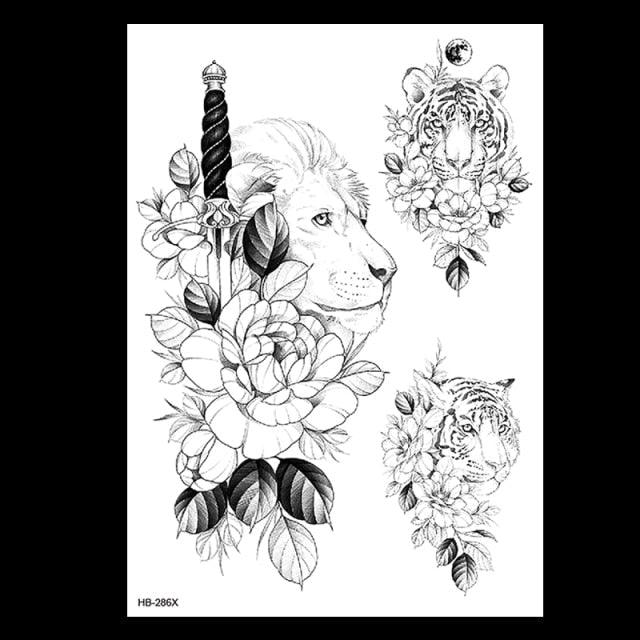 49 Sheets Waterproof Temporary Black Sketches Flowers Tattoo Stickers Flower Rose Tattoos For Women Adults - STEVVEX Beauty - 103, Arm Tattoo, Back Tattoo, Beauty, Big Flowers Tattoo, Big Tattoo, Black Tattoos, Body Tattoo, Fashion Tattoo, Flower Tattoo, Large Tattoo, Leg Tattoo, Lotus Tattoo, Luxury Tattoo, Men Tattoo, Modern Tattoo, Sketch Tattoo, Stylish Tattoo, Tattoo - Stevvex.com