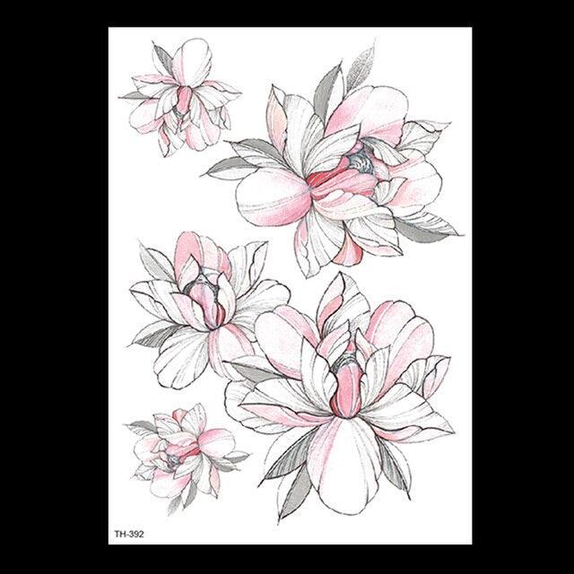 49 Sheets Waterproof Temporary Black Sketches Flowers Tattoo Stickers Flower Rose Tattoos For Women Adults - STEVVEX Beauty - 103, Arm Tattoo, Back Tattoo, Beauty, Big Flowers Tattoo, Big Tattoo, Black Tattoos, Body Tattoo, Fashion Tattoo, Flower Tattoo, Large Tattoo, Leg Tattoo, Lotus Tattoo, Luxury Tattoo, Men Tattoo, Modern Tattoo, Sketch Tattoo, Stylish Tattoo, Tattoo - Stevvex.com