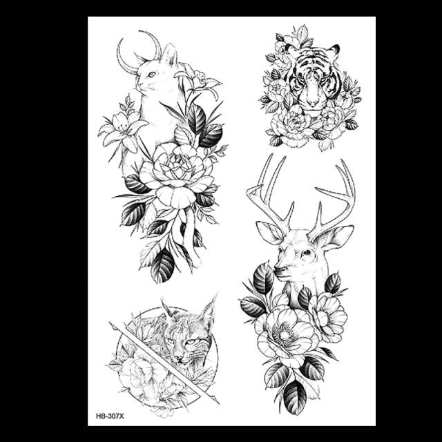 49 Sheets Waterproof Temporary Black Sketches Flowers Tattoo Stickers Flower Rose Tattoos For Women Adults - STEVVEX Beauty - 103, Arm Tattoo, Back Tattoo, Beauty, Big Flowers Tattoo, Big Tattoo, Black Tattoos, Body Tattoo, Fashion Tattoo, Flower Tattoo, Large Tattoo, Leg Tattoo, Lotus Tattoo, Luxury Tattoo, Men Tattoo, Modern Tattoo, Sketch Tattoo, Stylish Tattoo, Tattoo - Stevvex.com