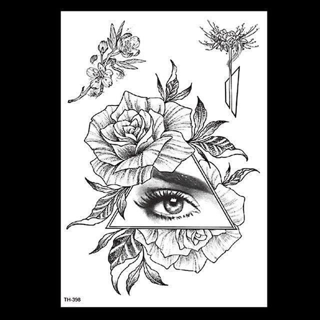 49 Sheets Waterproof Temporary Black Sketches Flowers Tattoo Stickers Flower Rose Tattoos For Women Adults - STEVVEX Beauty - 103, Arm Tattoo, Back Tattoo, Beauty, Big Flowers Tattoo, Big Tattoo, Black Tattoos, Body Tattoo, Fashion Tattoo, Flower Tattoo, Large Tattoo, Leg Tattoo, Lotus Tattoo, Luxury Tattoo, Men Tattoo, Modern Tattoo, Sketch Tattoo, Stylish Tattoo, Tattoo - Stevvex.com