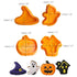 4pcs Halloween Cookie Plunger Cutter 3D Baking Mold Cookie Stamp Biscuit Mold Fondant Cake Decorating Tools Halloween Cookie Cutters Set Fondant Stamper Pastry Cutter Haunted House Hat Ghost Pumpkin Kitchen Molds