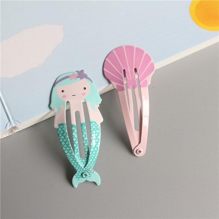 4PCS New Lovely Mermaid Shell BB Clips Girls Hair Accessories Kids Hairpins Children Headwear Baby Hair Clips Headdress Lovely Hair Accessories For Girls