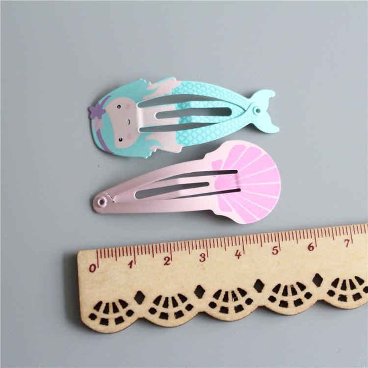 4PCS New Lovely Mermaid Shell BB Clips Girls Hair Accessories Kids Hairpins Children Headwear Baby Hair Clips Headdress Lovely Hair Accessories For Girls