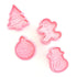 4Pcs/set Plastic Christmas Christmas Tree Halloween Pumpkin Ghost Theme Cookie Cutter Plunger Fondant Chocolate Mold Halloween Cookie Cutters Thanksgiving Fall Christmas Cookie Cutters Biscuit Mold 3D Mini Fondant Cookie Tools