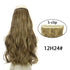 5 Clip In Hair Extension Heat Resistant Fake Hairpieces Long Wavy Hairstyles Synthetic Clip Golden On Hair Extensions Straight Hair Extensions with Invisible Fish Line Layered Hairpiece