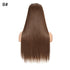 5 Clip In Hair Extension Heat Resistant Fake Hairpieces Long Wavy Hairstyles Synthetic Clip Golden On Hair Extensions Straight Hair Extensions with Invisible Fish Line Layered Hairpiece