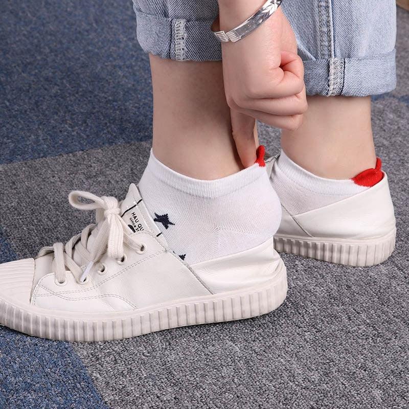 5 Pairs 3D Cartoon Harajuku Cat Cute Heart Invisible Cotton Socks Casual Boat Socks Funny Girl Ankle Sock Set for Women