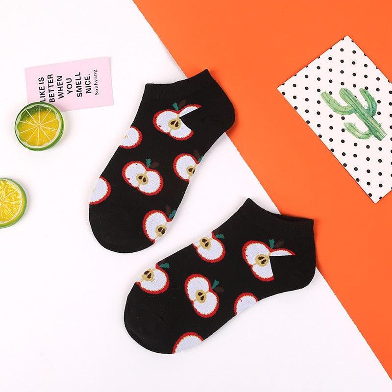 5 Pairs Animal Food Fruit Avocado Zebra Burger Omelets Flamingo Socks Happy Cotton Ankle Funny Combed Out Of Pure Cotton Summer Casual Sock For Men And Women