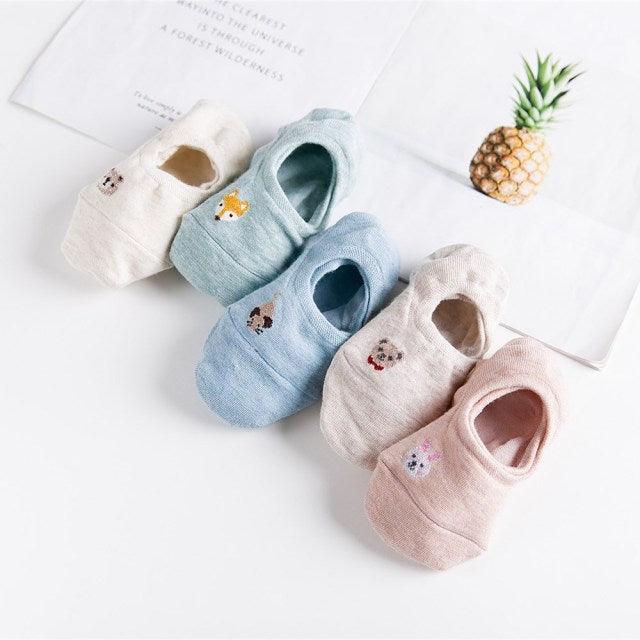 5 Pairs Cute Animal Spring Women Cotton Boat Socks Set Korean Style Funny Cat Dog Panda Low Cut Ankle Short Socks - ALLURELATION - 3D socks, 500, adult socks, animal socks, anime socks, ankle socks, boat socks, breathable socks, cartoon socks, casual socks, cat socks, colorful socks, cotton socks, cute socks, funny socks, girls socks, korean socks, low cut socks, panda socks, short socks, socks for women, womens socks - Stevvex.com