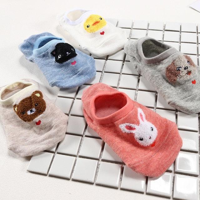 5 Pairs Cute Animal Spring Women Cotton Boat Socks Set Korean Style Funny Cat Dog Panda Low Cut Ankle Short Socks - ALLURELATION - 3D socks, 500, adult socks, animal socks, anime socks, ankle socks, boat socks, breathable socks, cartoon socks, casual socks, cat socks, colorful socks, cotton socks, cute socks, funny socks, girls socks, korean socks, low cut socks, panda socks, short socks, socks for women, womens socks - Stevvex.com