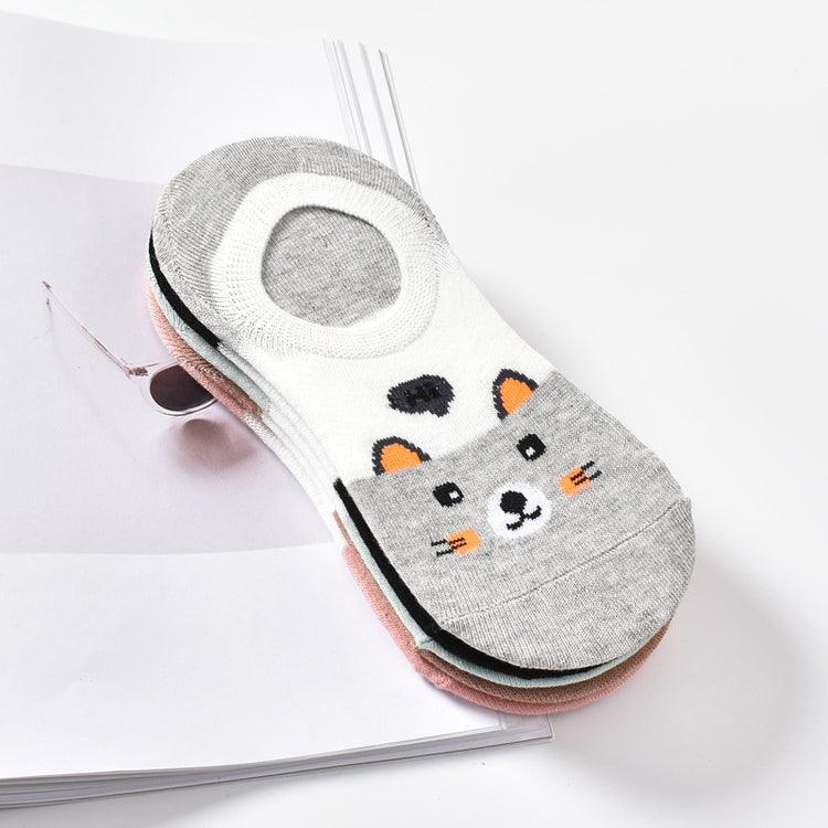 5 Pairs Cute Animal Spring Women Cotton Boat Socks Set Korean Style Funny Cat Dog Panda Low Cut Ankle Short Socks - ALLURELATION - 3D socks, 500, adult socks, animal socks, anime socks, ankle socks, boat socks, breathable socks, cartoon socks, casual socks, cat socks, colorful socks, cotton socks, cute socks, funny socks, girls socks, korean socks, low cut socks, panda socks, short socks, socks for women, womens socks - Stevvex.com