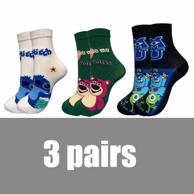 5 pairs Summer Socks Female Cartoon Animal Bear Mouse Socks Cute Funny Invisible Cotton Ankle Socks For Women