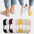 5 Pairs Women Cotton Low Cut Socks Solid Snowflake Soft Summer Silicone Non-slip Deep Mouth Prevent Heel Loss Slipper Socks For Women