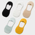 5 Pairs Women Cotton Low Cut Socks Solid Snowflake Soft Summer Silicone Non-slip Deep Mouth Prevent Heel Loss Slipper Socks For Women