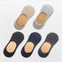 5 Pairs Women Cotton Low Cut Socks Solid Snowflake Soft Summer Silicone Non-slip Deep Mouth Prevent Heel Loss Slipper Socks For Women