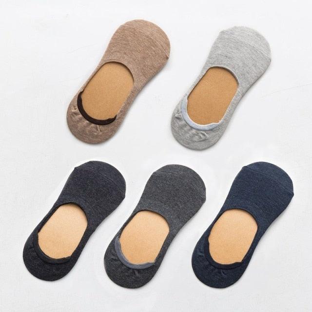 5 Pairs Women Cotton Low Cut Socks Solid Snowflake Soft Summer Silicone Non-slip Deep Mouth Prevent Heel Loss Slipper Socks For Women