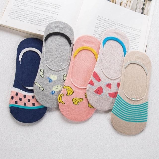 5 Pairs/Lot Cute Harajuku Animal Women Socks Set Funny Spring Cat Dog Rabbit Panda Low Cut Short Sock Happy