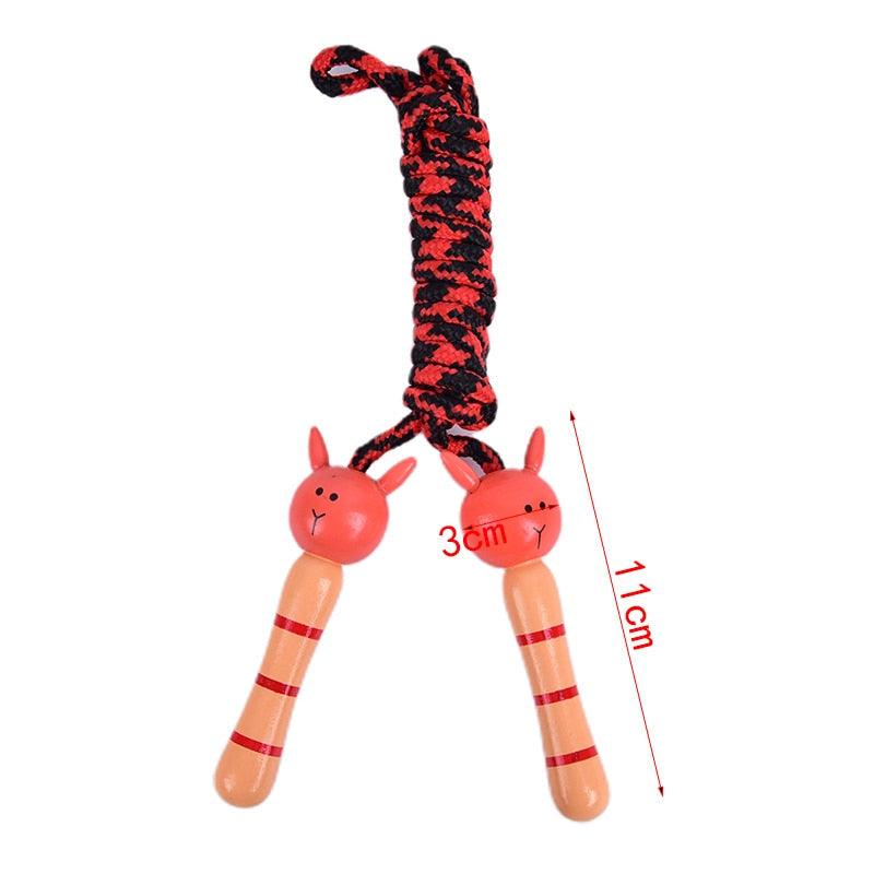 5 Styles Kids Jump Ropes Wood Handle Sport Bodybuilding Fitness Lovely Skipping Ropes Wood Handle Children Adjustable Cotton Skipping Rope With Wooden Handle For Boys And Girls