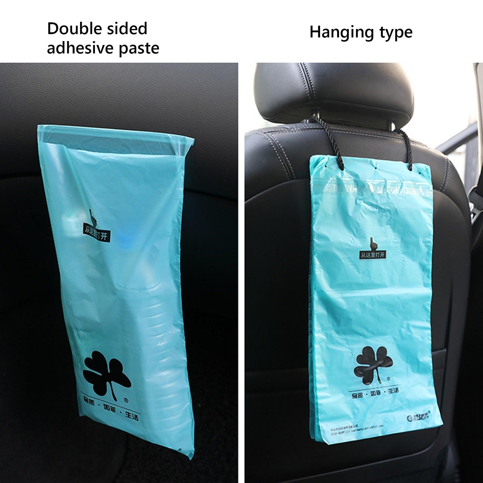 50 Pcs Disposable Self-Adhesive Car Biodegradable Trash Rubbish Holder Garbage Storage Bag For Auto Vehicle Office Kitchen Eco Friendly  Car-Mounted Kitchen Waste Bags