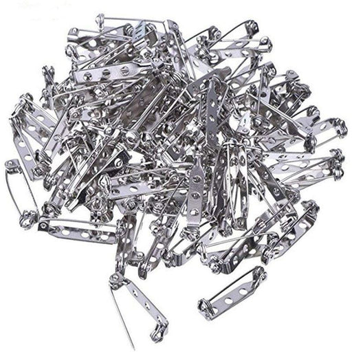 50 Pcs/Lot 15 20 25 30 35 mm 40mm Brooch Clip Base Pin Safety Pin Brooch Set Blank Base For Jewelry Making Supplies Bar Pins Brooch Pin Backs Safety Clasp Gold and Silver Safety Pins