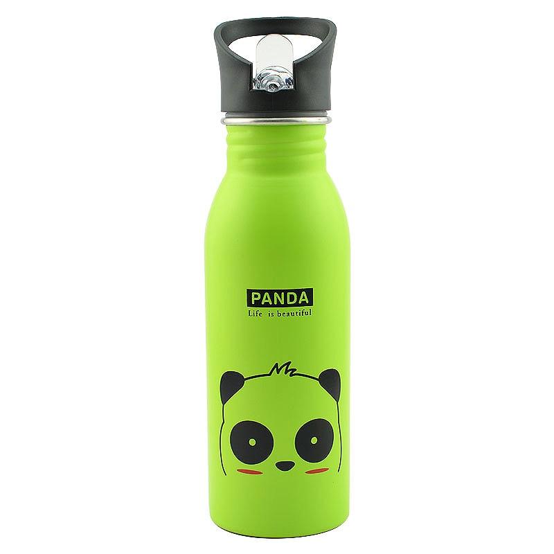 500ml Cute Baby Water Cup Leak Proof Bottle With Straw Lid Children School Outdoor Drinking Bottle Training Cup Steel Sports Water Bottle Portable Sports Bottle