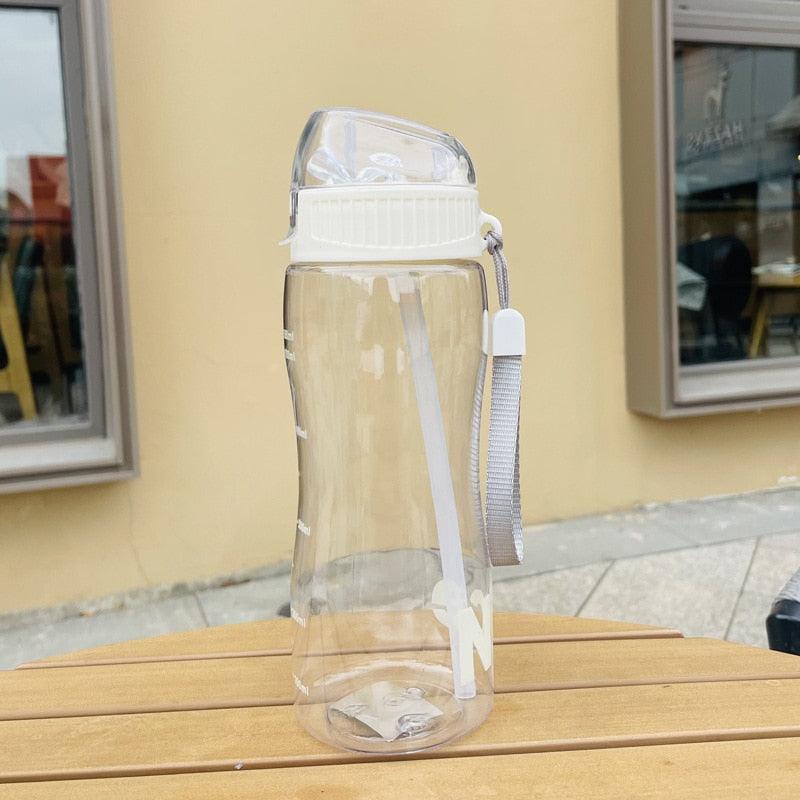 500ML Portable Large-capacity Water Bottle Sports Straw Cups Student Plastic Water Cups Drop-resistant Leak-proof Water Bottle with Straw Outdoor Water Bottle Plastic Portable Water Cup Dinkware