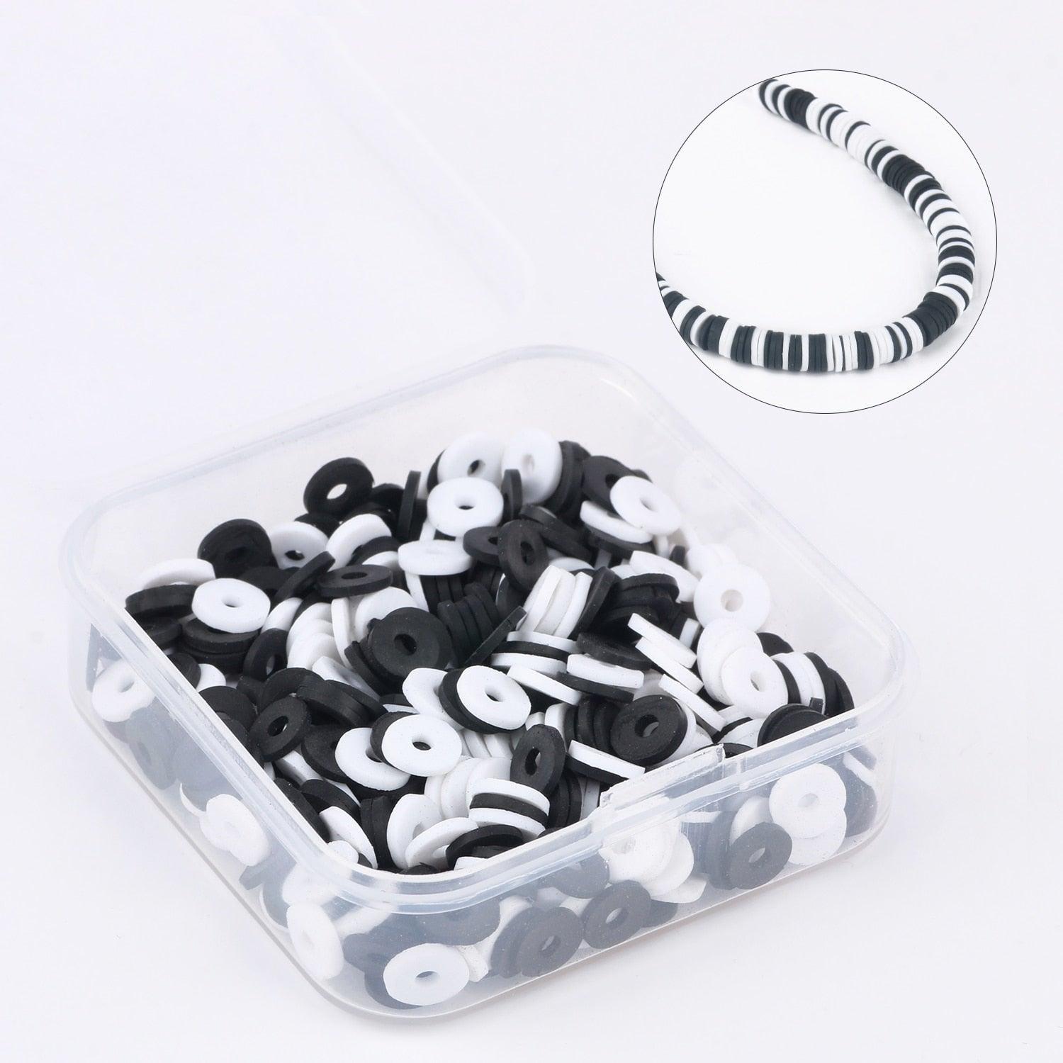 500pcs/Box 6mm Flat Round Polymer Clay Beads Box Set Chip Disk Loose Spacer Handmade Beads For Jewelry Making Bracelets Clay Beads for Summer Beach Bracelet Necklace Earring Anklet Jewelry Making Craft