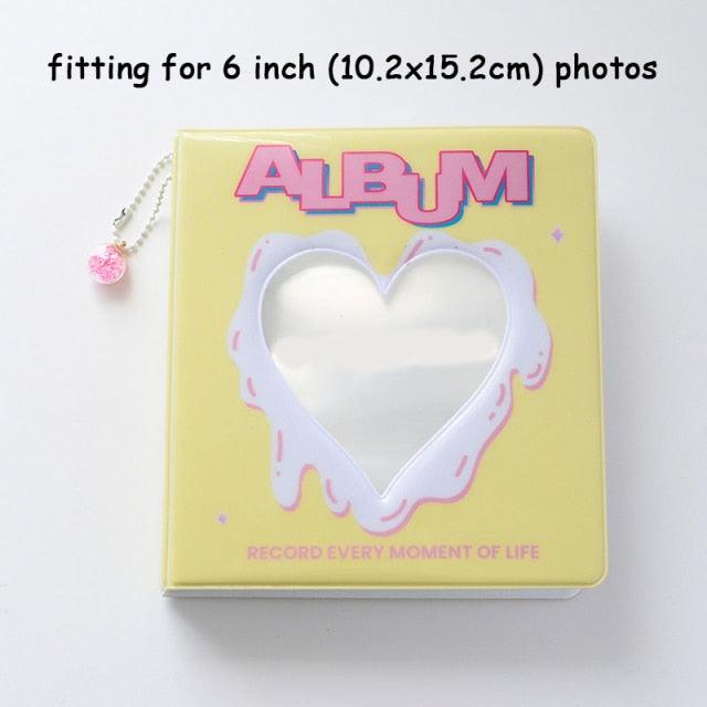 50/100 Pockets Photo Album Hollow Heart Mini Photocard Holder 4/6 Inches Card Binder & Stickers Storage Business Card Bag Polaroid Book Album Gifts For Valentines Day