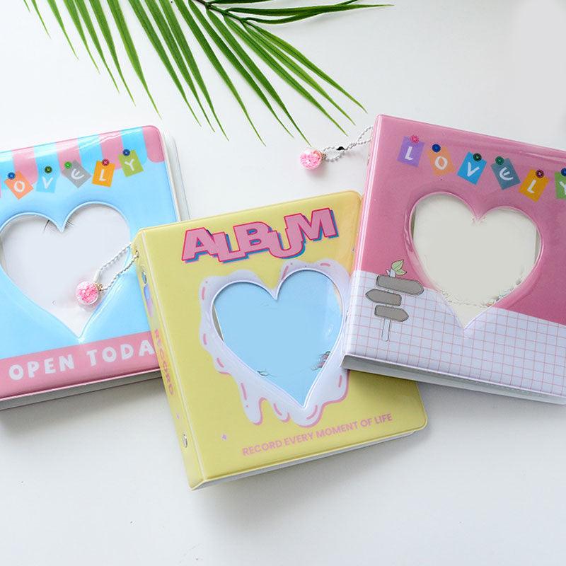 50/100 Pockets Photo Album Hollow Heart Mini Photocard Holder 4/6 Inches Card Binder & Stickers Storage Business Card Bag Polaroid Book Album Gifts For Valentines Day